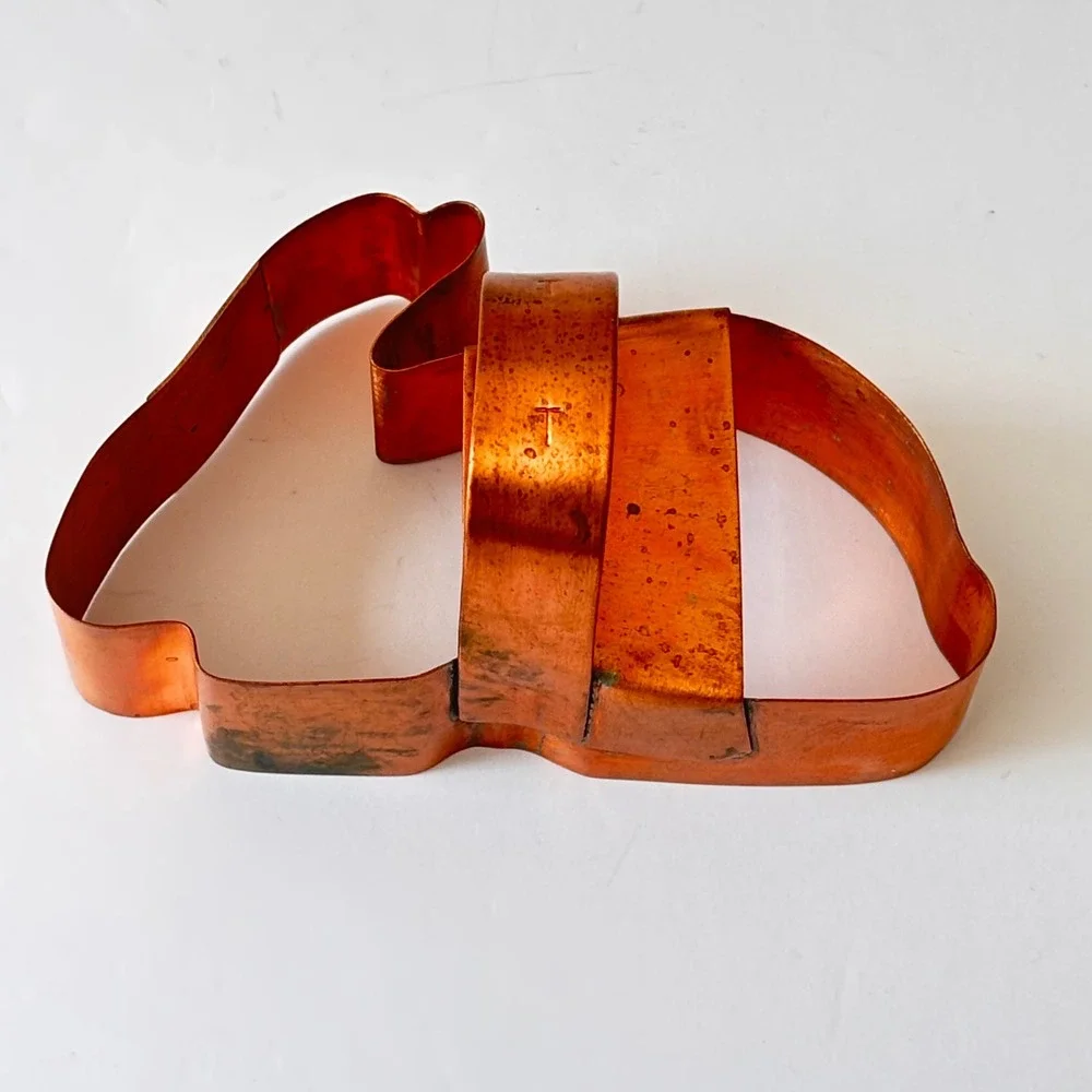 Handmade Copper Cookie Cutter Signed ET VT 2008 Folk Art Farmhouse Decor Vermont